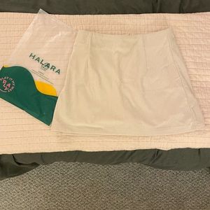 Halara Cream Corduroy mini skirt with built in short.